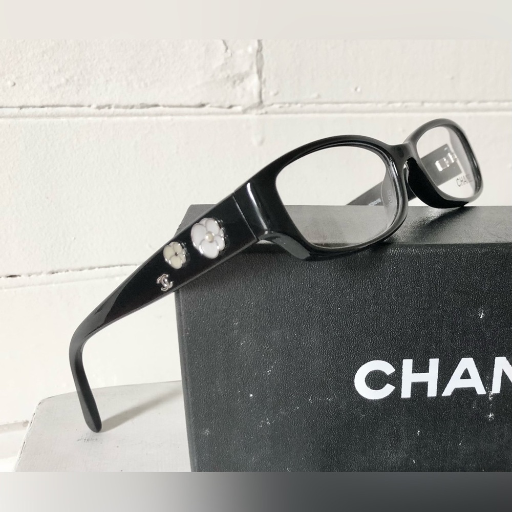Chanel Glasses CC Camellia Frames Black Rx-able Frames